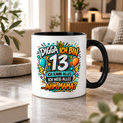 Herzbotschaft Tasse 13 Geburtstag Teenager Geschenk 330 ml