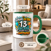 Herzbotschaft Tasse 13 Geburtstag Teenager Geschenk 330 ml