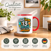 Herzbotschaft Tasse 13 Geburtstag Teenager Geschenk 330 ml