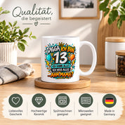 Herzbotschaft Tasse 13 Geburtstag Teenager Geschenk 330 ml
