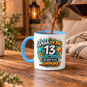 Herzbotschaft Tasse 13 Geburtstag Teenager Geschenk 330 ml