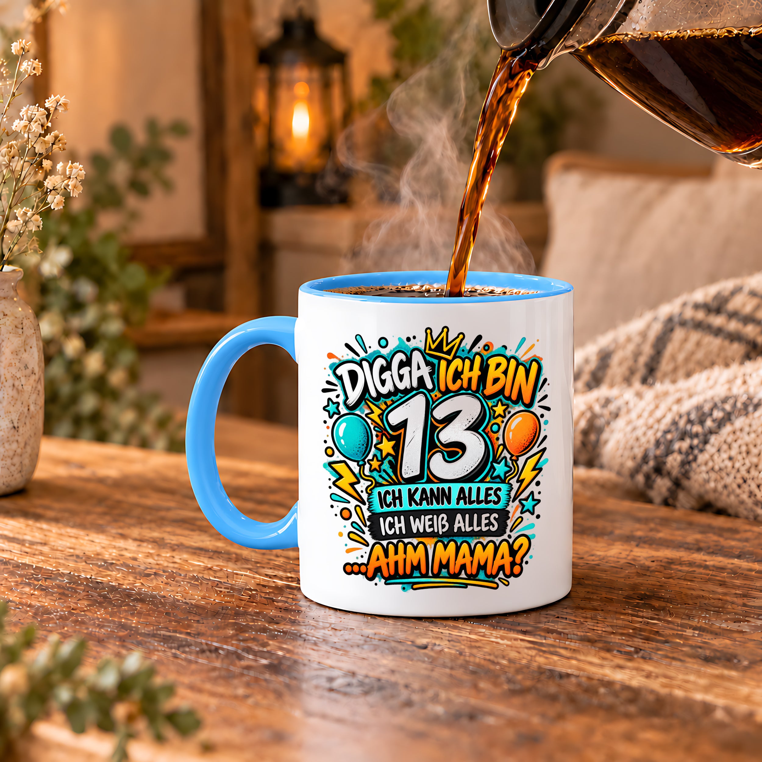 Herzbotschaft Tasse 13 Geburtstag Teenager Geschenk 330 ml