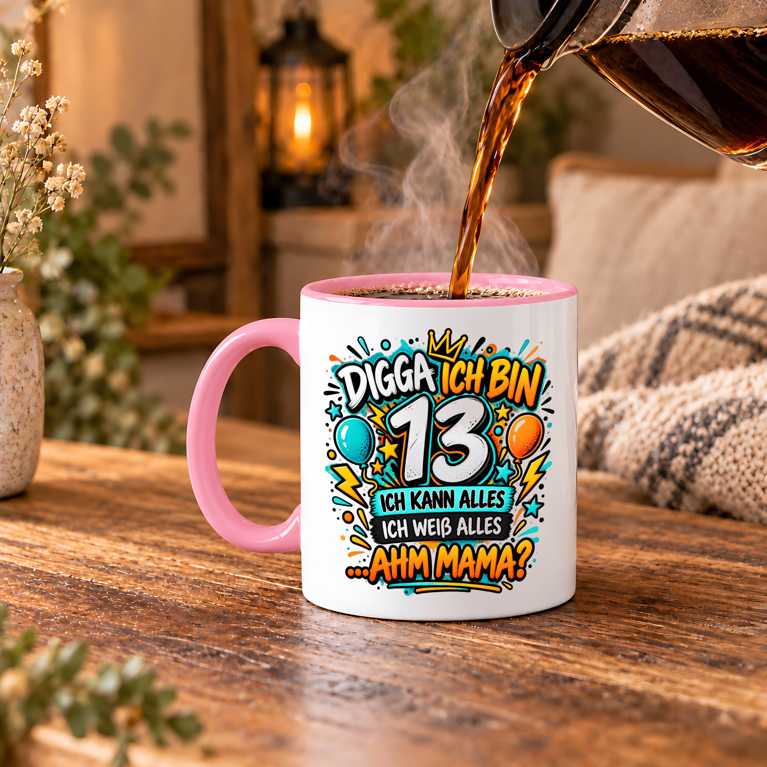 Herzbotschaft Tasse 13 Geburtstag Teenager Geschenk 330 ml