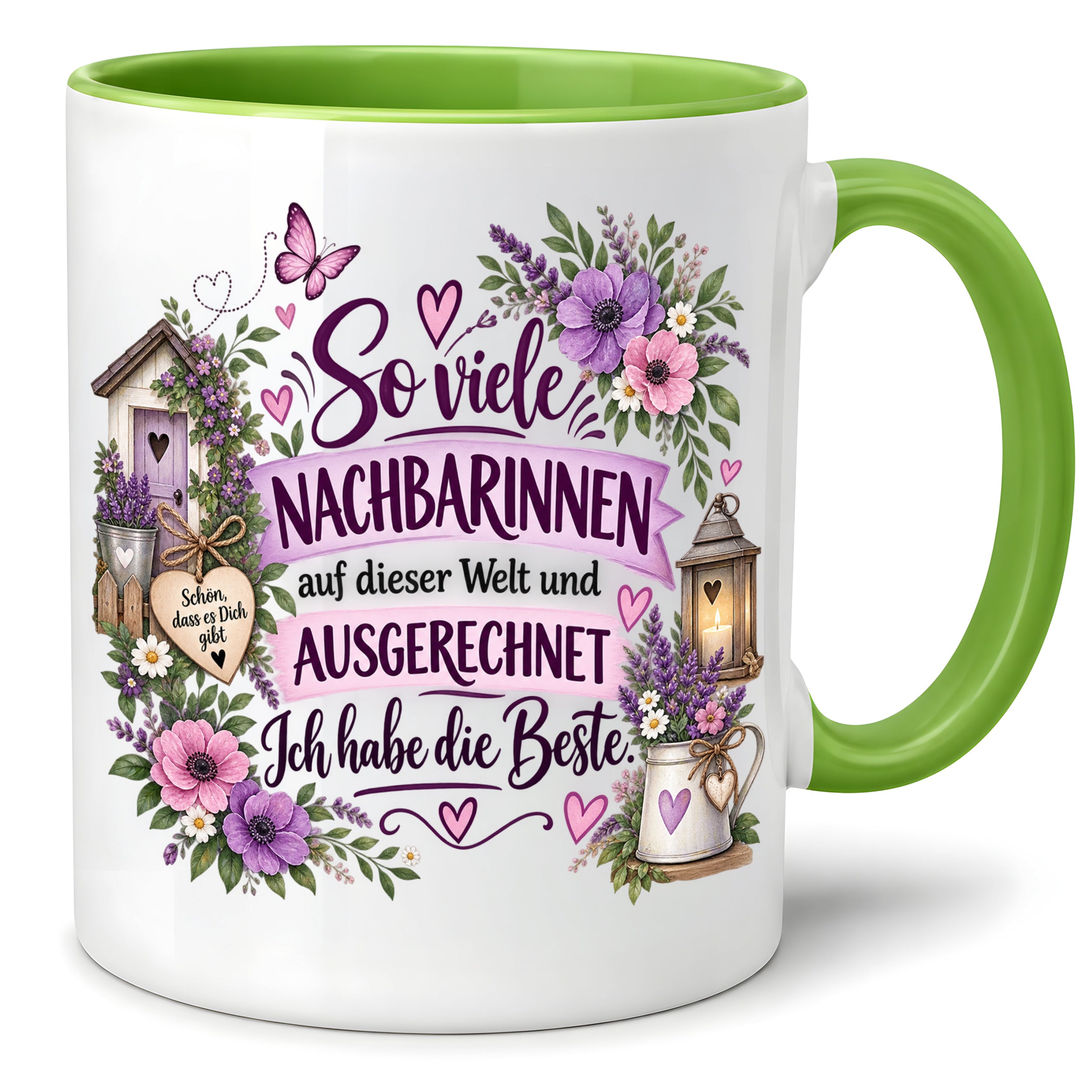 Herzbotschaft Tasse Nachbarin Beste Nachbarin Geschenk 330 ml