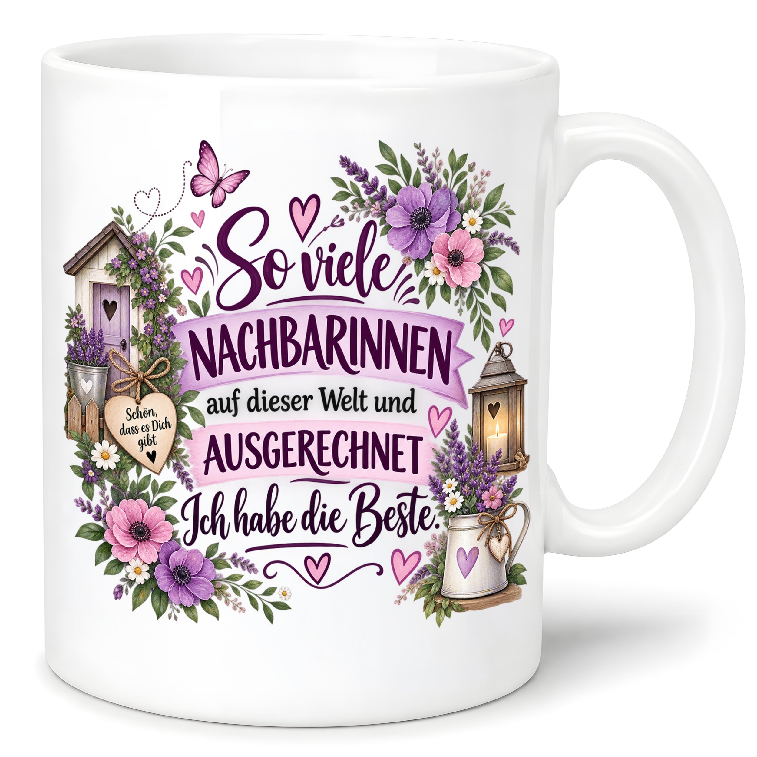 Herzbotschaft Tasse Nachbarin Beste Nachbarin Geschenk 330 ml