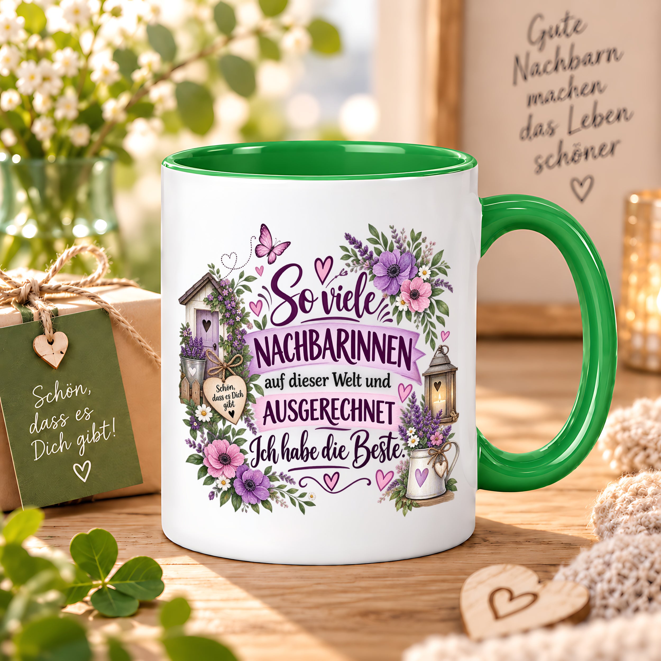 Herzbotschaft Tasse Nachbarin Beste Nachbarin Geschenk 330 ml