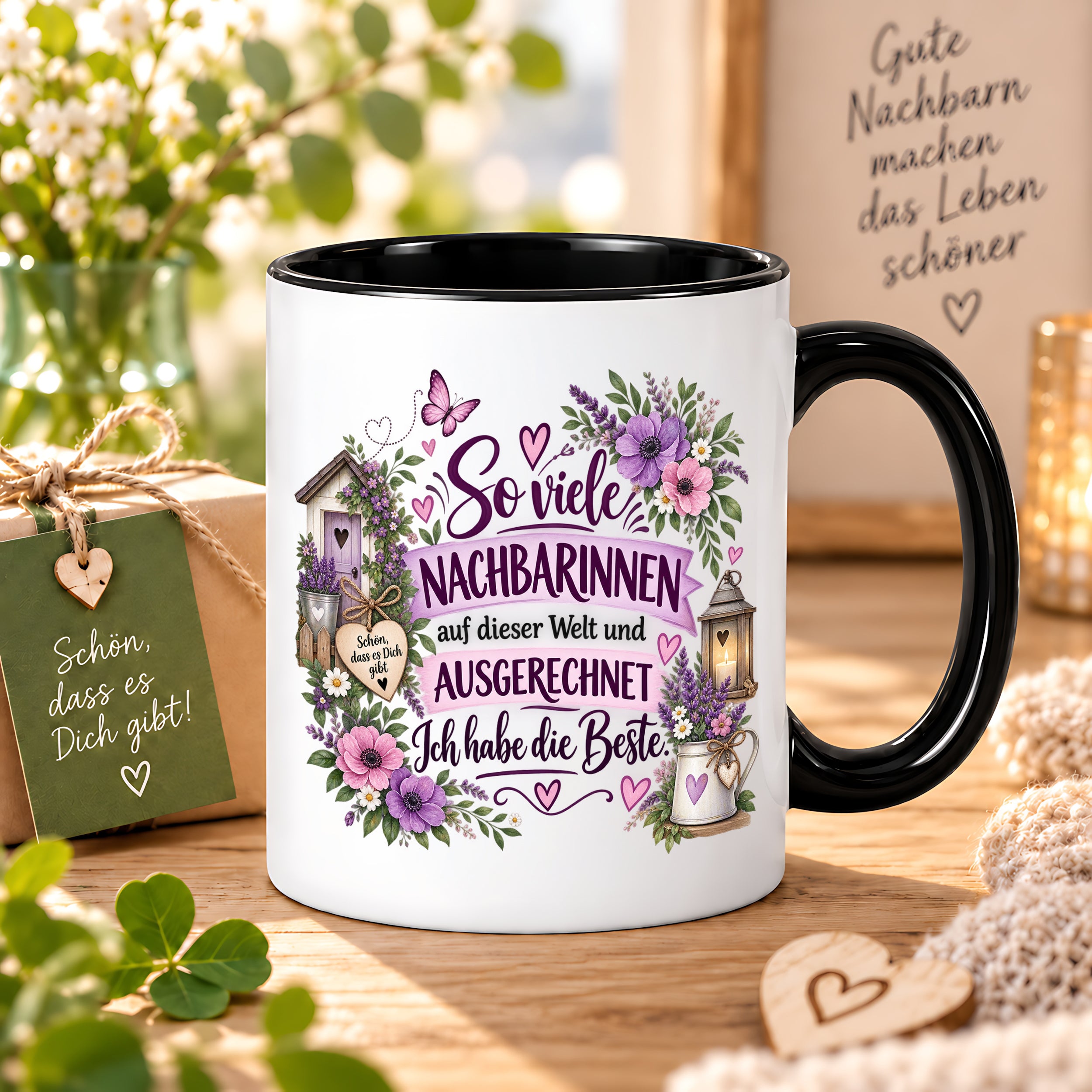 Herzbotschaft Tasse Nachbarin Beste Nachbarin Geschenk 330 ml