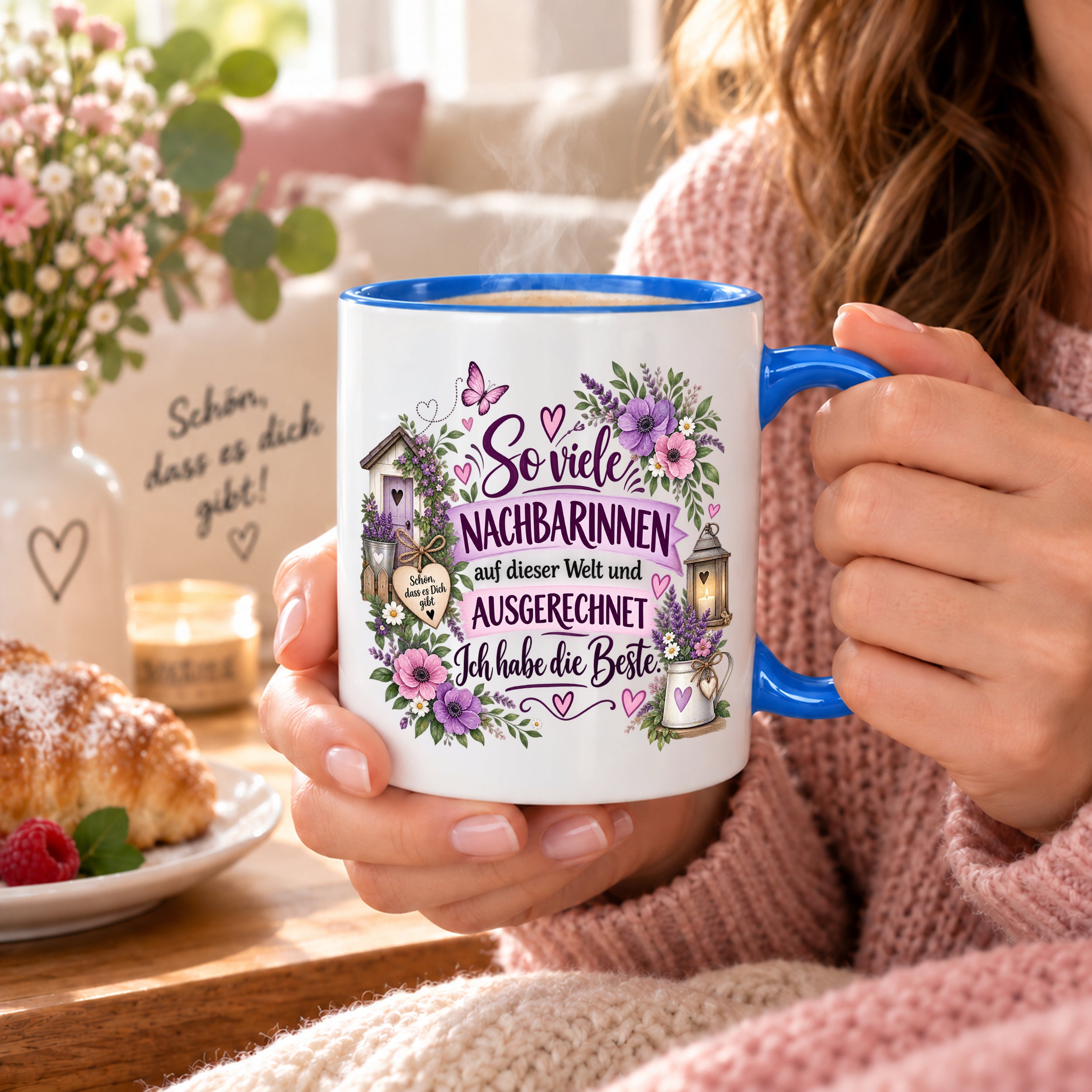 Herzbotschaft Tasse Nachbarin Beste Nachbarin Geschenk 330 ml