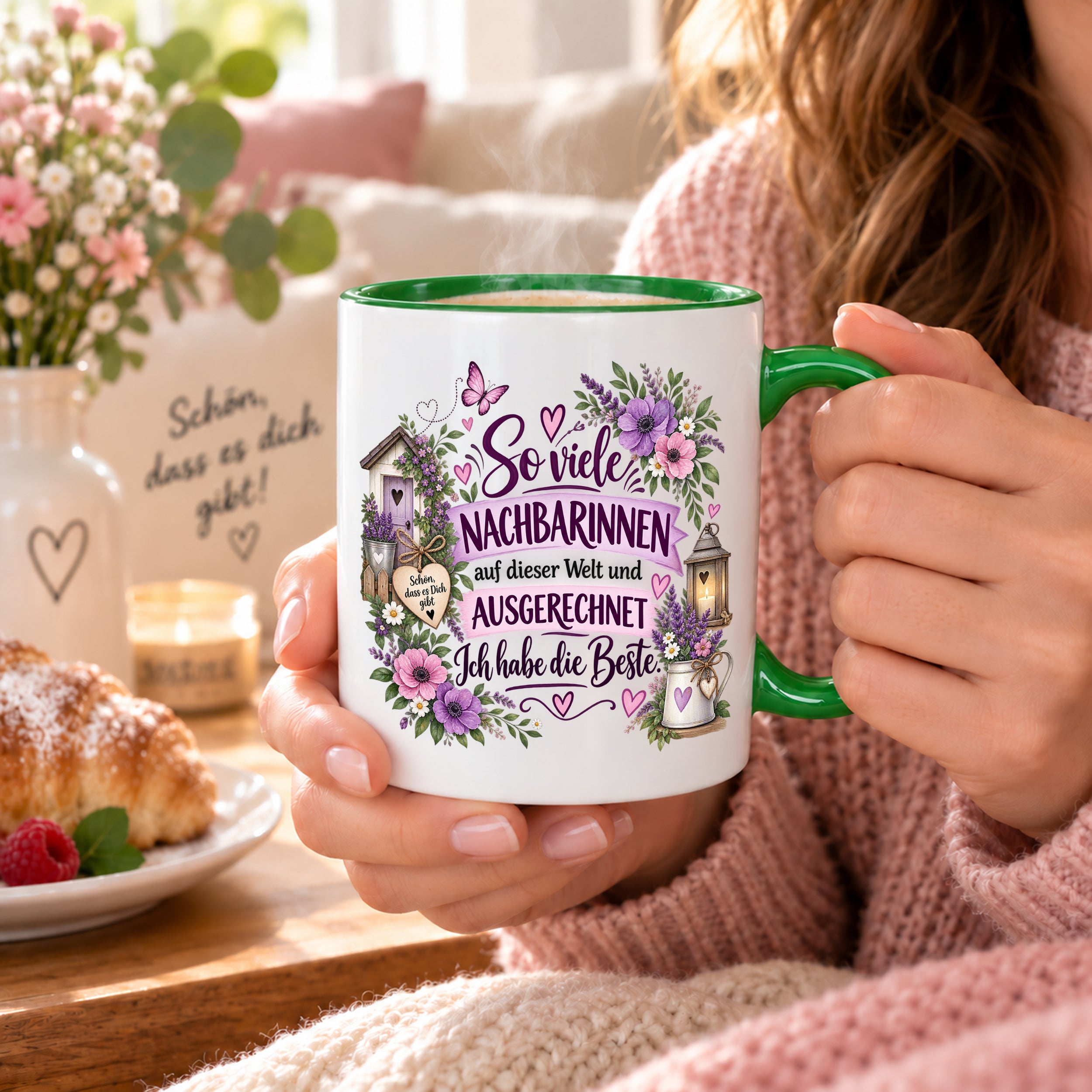 Herzbotschaft Tasse Nachbarin Beste Nachbarin Geschenk 330 ml