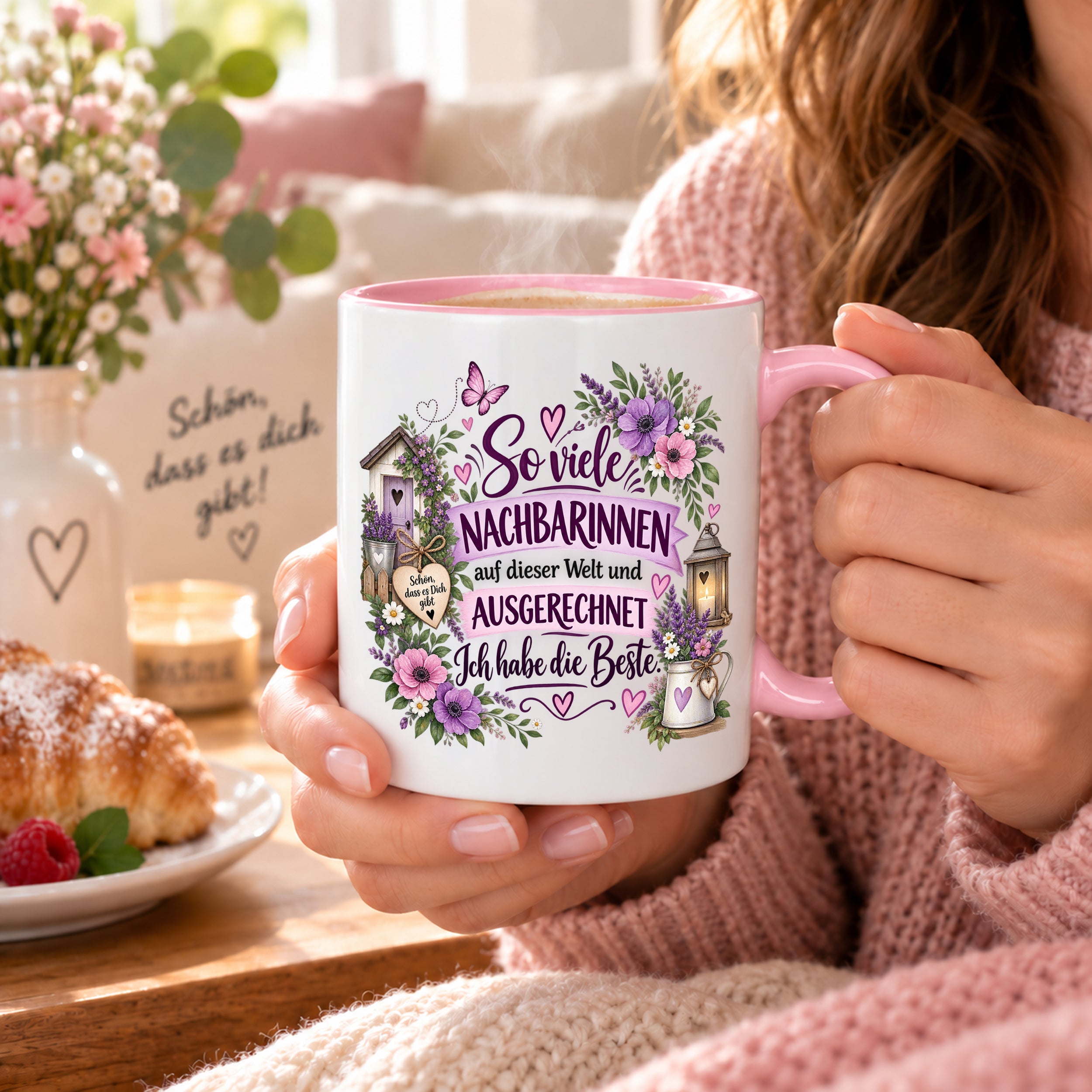 Herzbotschaft Tasse Nachbarin Beste Nachbarin Geschenk 330 ml