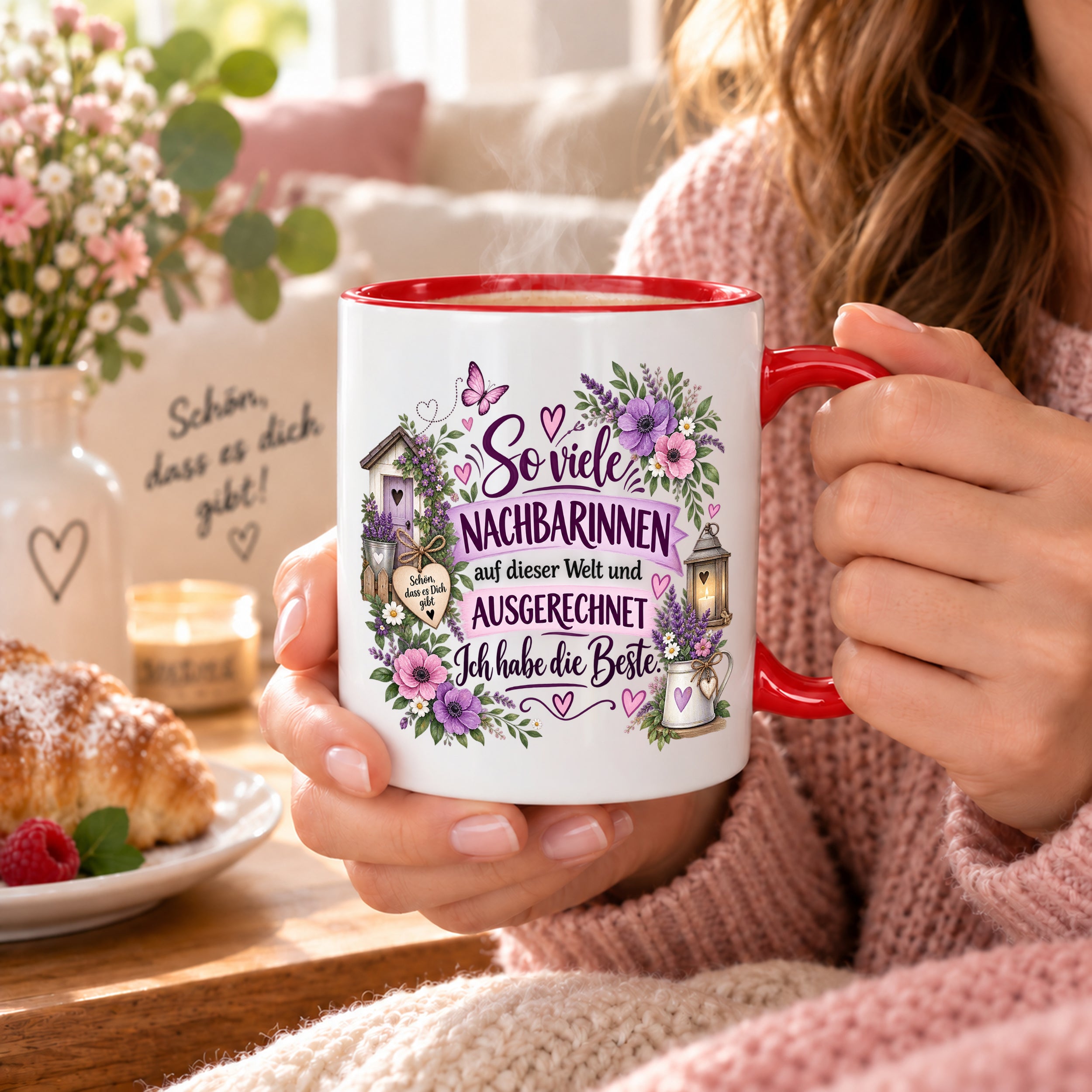 Herzbotschaft Tasse Nachbarin Beste Nachbarin Geschenk 330 ml