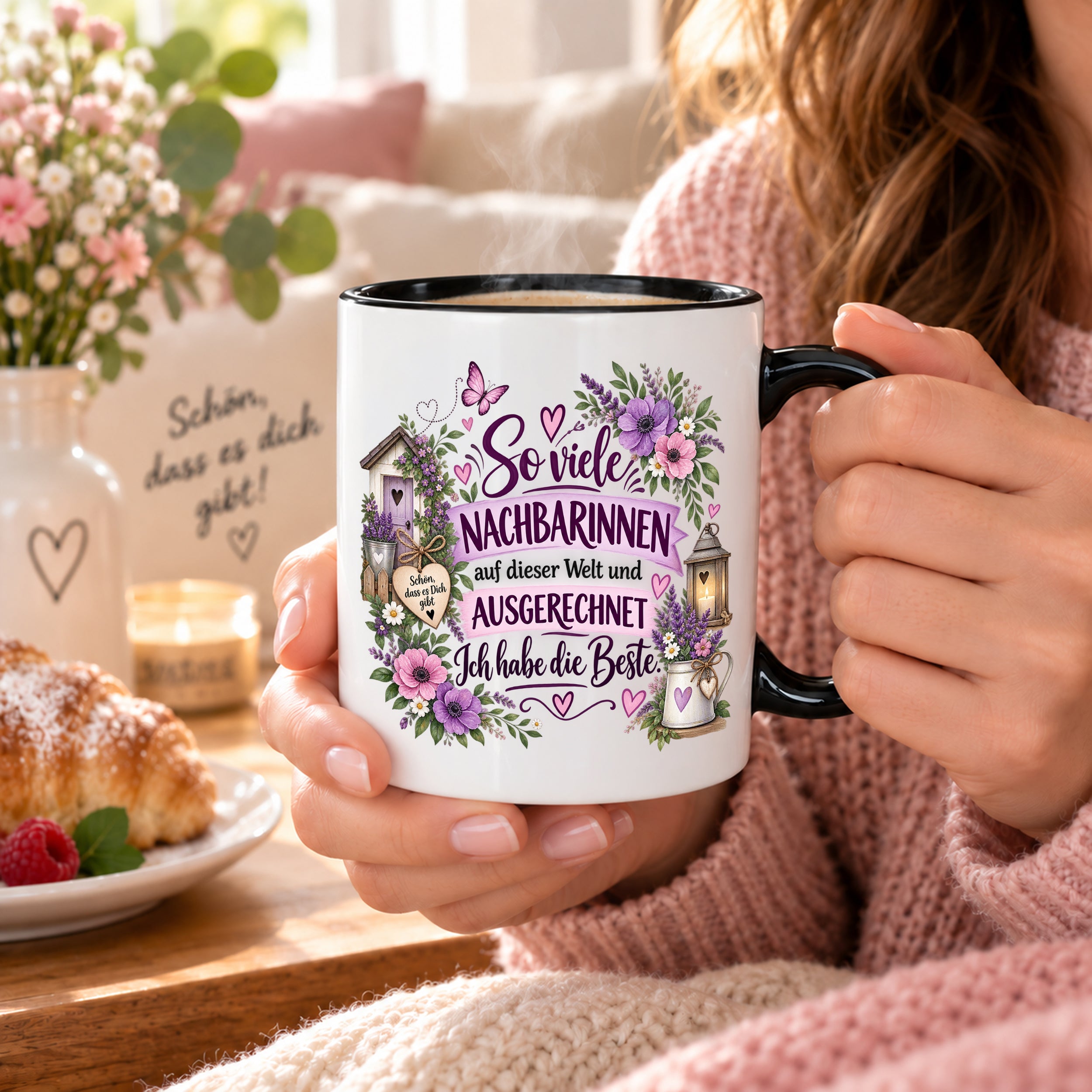 Herzbotschaft Tasse Nachbarin Beste Nachbarin Geschenk 330 ml