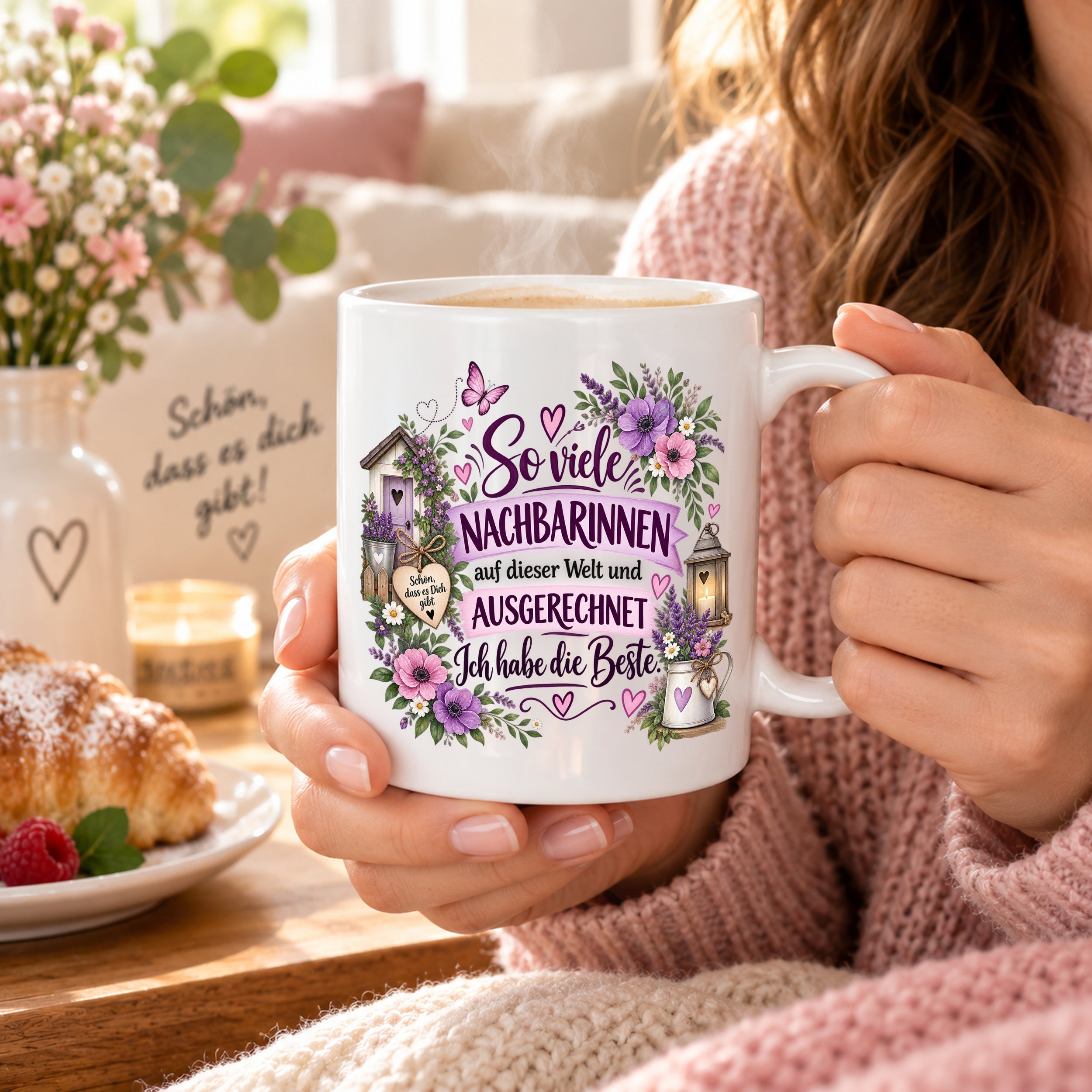 Herzbotschaft Tasse Nachbarin Beste Nachbarin Geschenk 330 ml