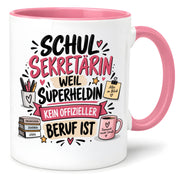 Herzbotschaft Tasse Schulsekretärin Geschenk mit Spruch 330 ml