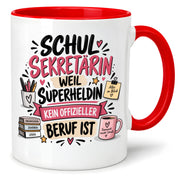 Herzbotschaft Tasse Schulsekretärin Geschenk mit Spruch 330 ml