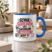Herzbotschaft Tasse Schulsekretärin Geschenk mit Spruch 330 ml