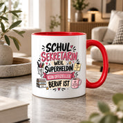 Herzbotschaft Tasse Schulsekretärin Geschenk mit Spruch 330 ml