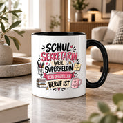 Herzbotschaft Tasse Schulsekretärin Geschenk mit Spruch 330 ml