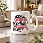 Herzbotschaft Tasse Schulsekretärin Geschenk mit Spruch 330 ml