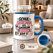 Herzbotschaft Tasse Schulsekretärin Geschenk mit Spruch 330 ml