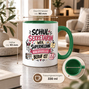 Herzbotschaft Tasse Schulsekretärin Geschenk mit Spruch 330 ml