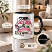 Herzbotschaft Tasse Schulsekretärin Geschenk mit Spruch 330 ml
