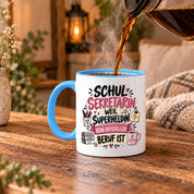 Herzbotschaft Tasse Schulsekretärin Geschenk mit Spruch 330 ml