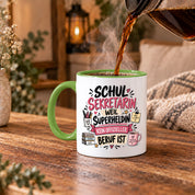 Herzbotschaft Tasse Schulsekretärin Geschenk mit Spruch 330 ml