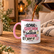 Herzbotschaft Tasse Schulsekretärin Geschenk mit Spruch 330 ml