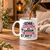 Herzbotschaft Tasse Schulsekretärin Geschenk mit Spruch 330 ml
