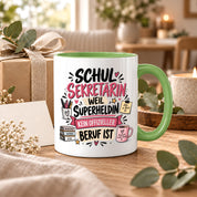Herzbotschaft Tasse Schulsekretärin Geschenk mit Spruch 330 ml