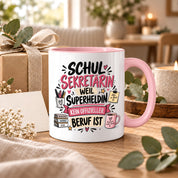 Herzbotschaft Tasse Schulsekretärin Geschenk mit Spruch 330 ml