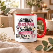 Herzbotschaft Tasse Schulsekretärin Geschenk mit Spruch 330 ml