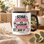 Herzbotschaft Tasse Schulsekretärin Geschenk mit Spruch 330 ml