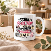 Herzbotschaft Tasse Schulsekretärin Geschenk mit Spruch 330 ml