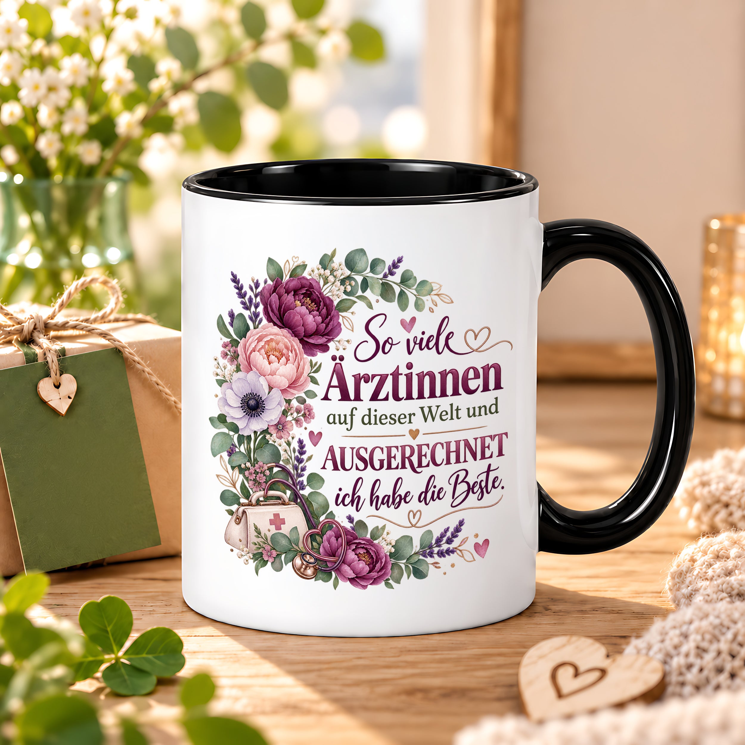 Herzbotschaft Tasse Ärztin Geschenk Danke Beste Ärztin 330 ml