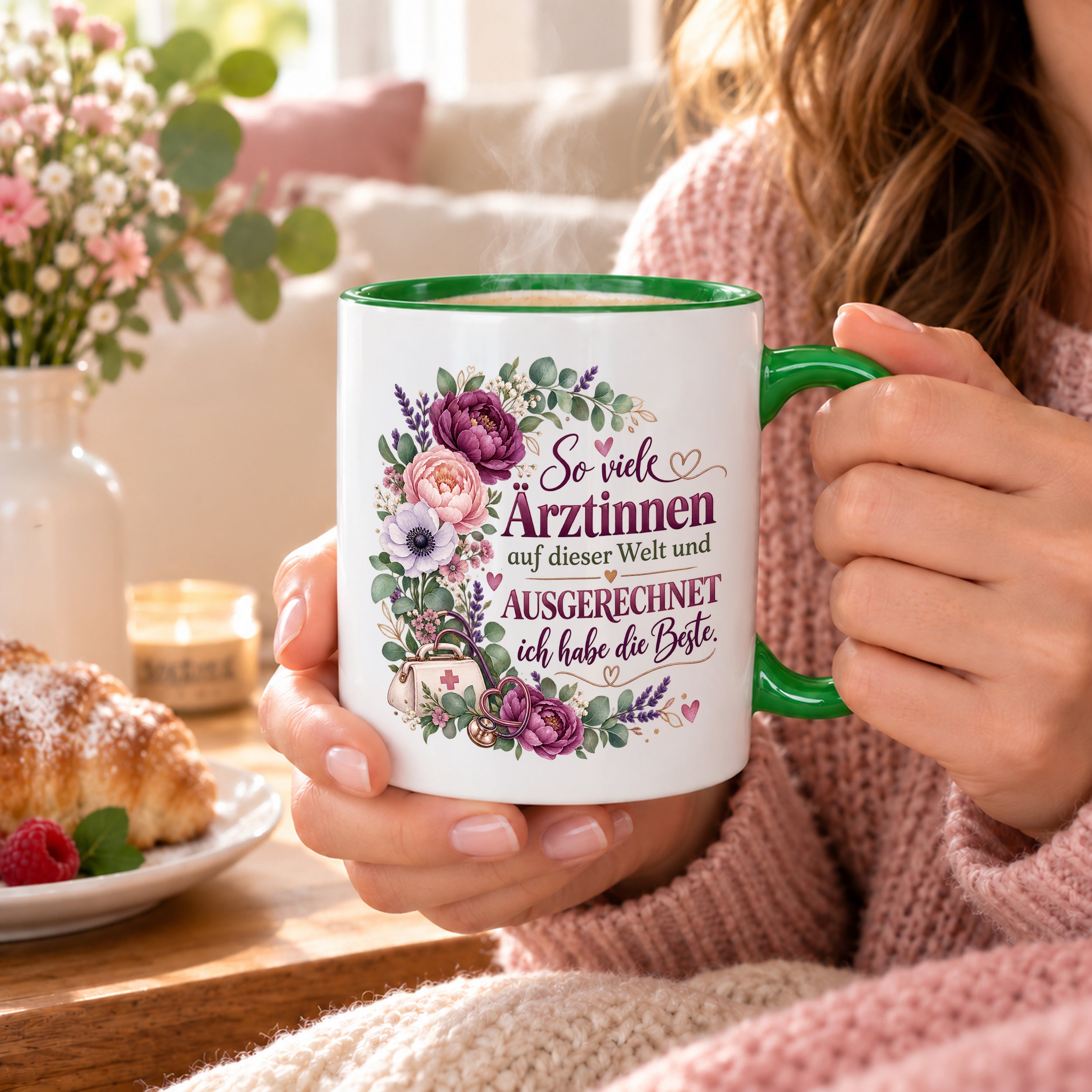 Herzbotschaft Tasse Ärztin Geschenk Danke Beste Ärztin 330 ml