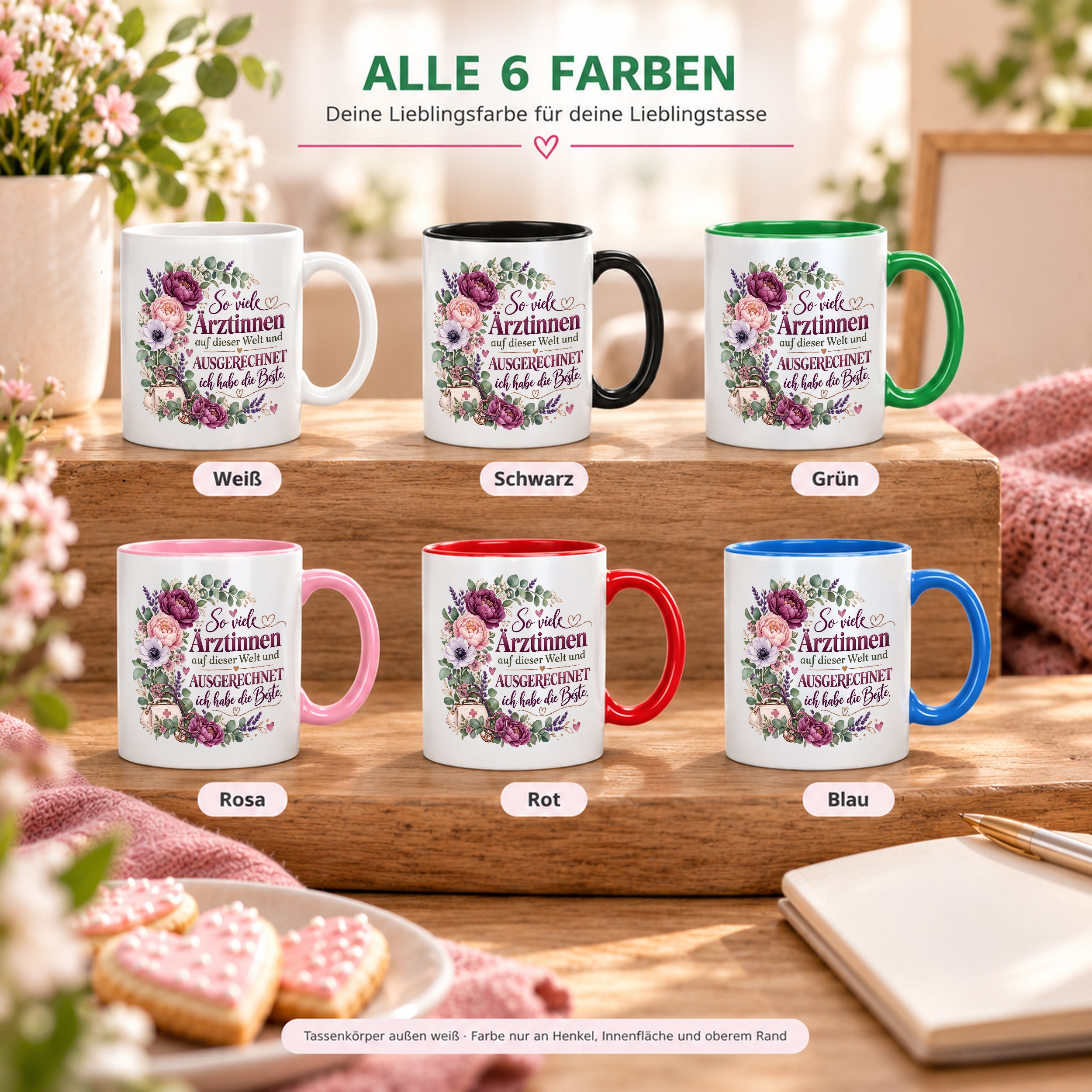 Herzbotschaft Tasse Ärztin Geschenk Danke Beste Ärztin 330 ml