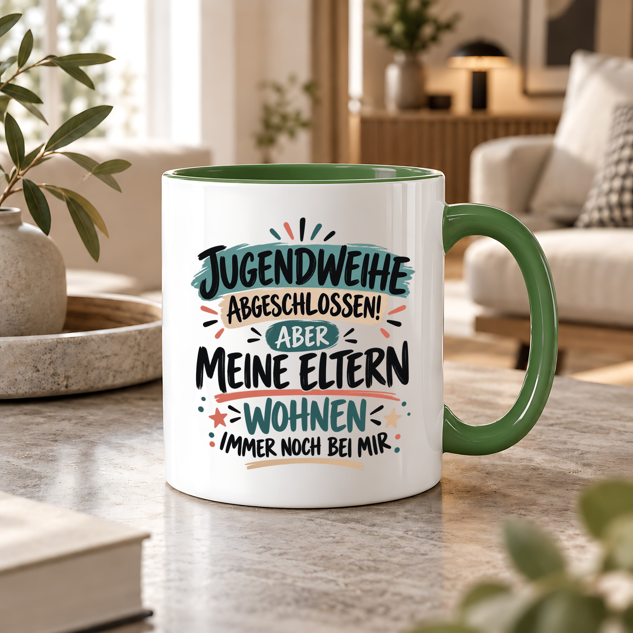 Herzbotschaft Tasse Jugendweihe Geschenk lustig 330 ml