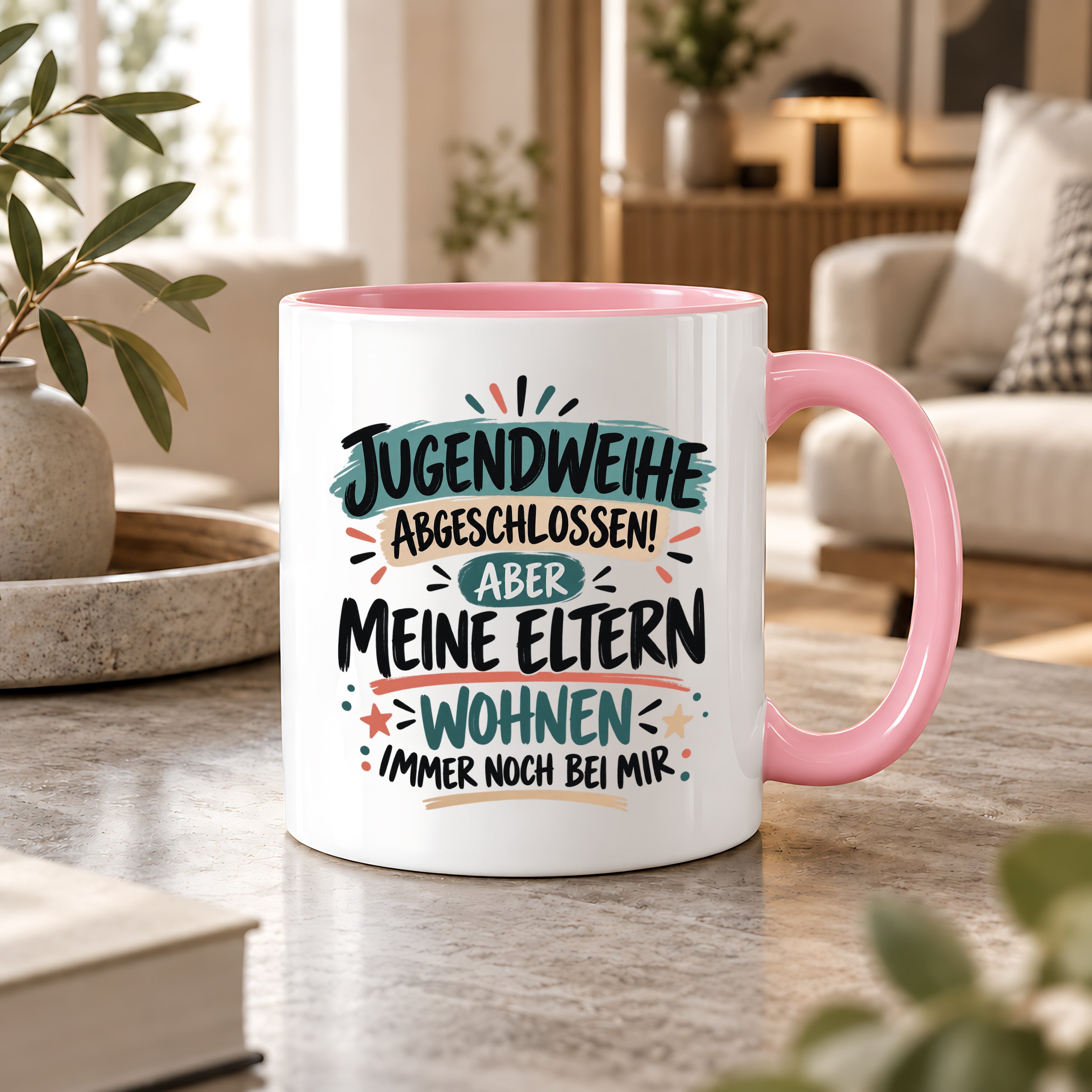 Herzbotschaft Tasse Jugendweihe Geschenk lustig 330 ml