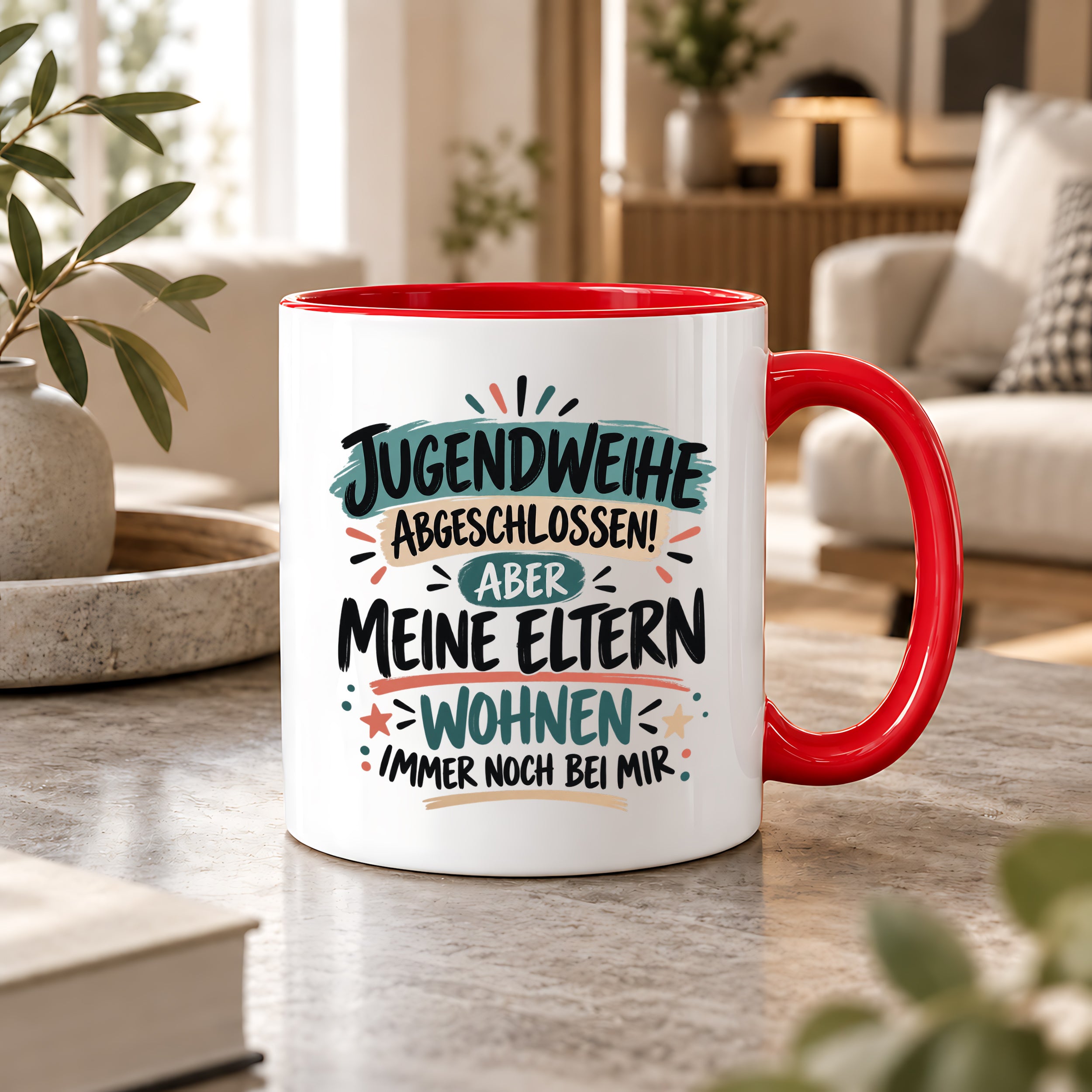 Herzbotschaft Tasse Jugendweihe Geschenk lustig 330 ml