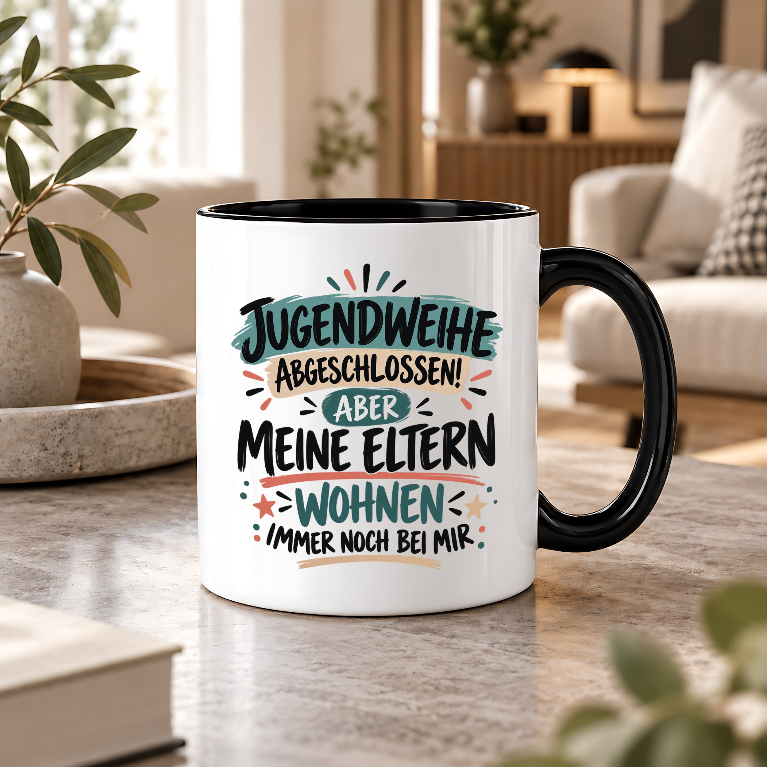 Herzbotschaft Tasse Jugendweihe Geschenk lustig 330 ml