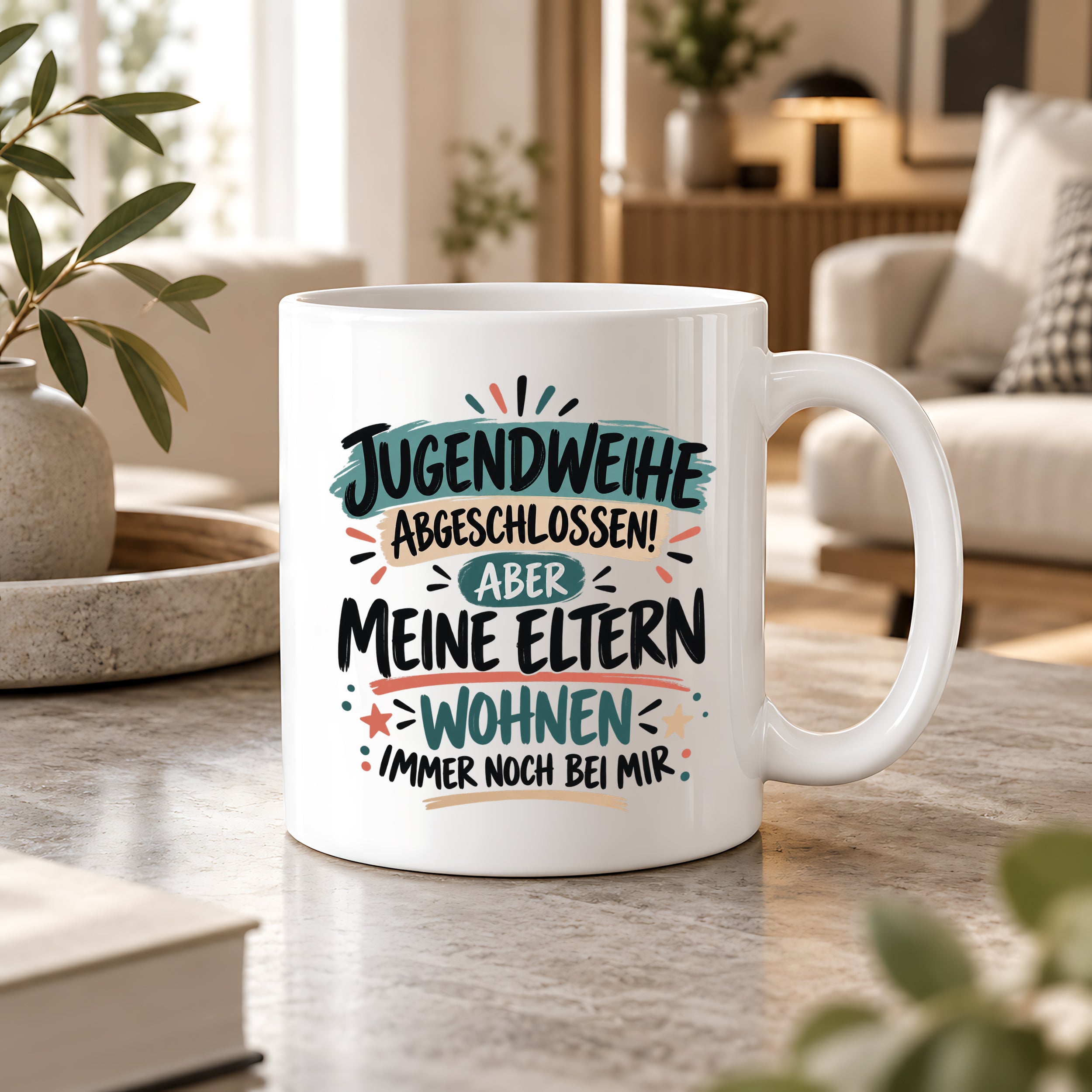 Herzbotschaft Tasse Jugendweihe Geschenk lustig 330 ml