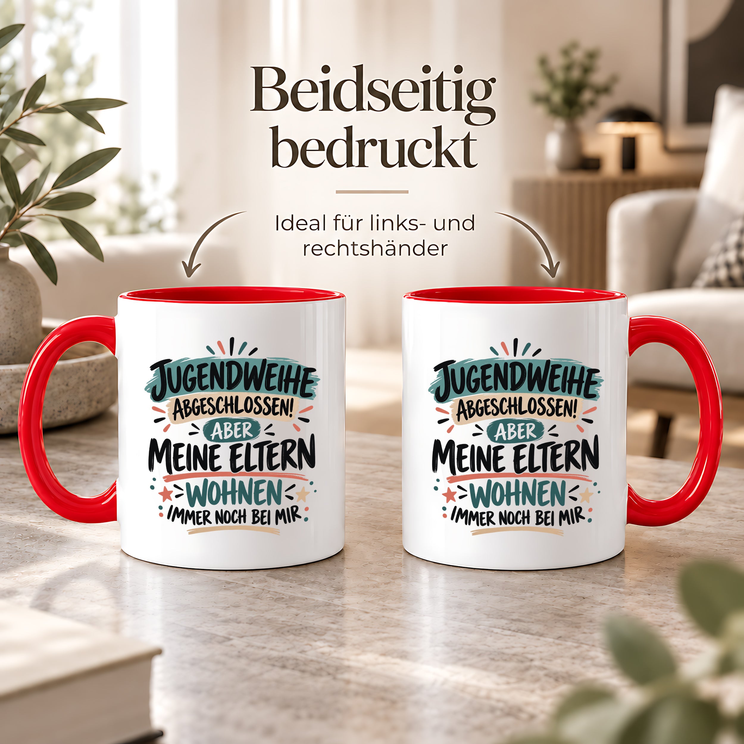 Herzbotschaft Tasse Jugendweihe Geschenk lustig 330 ml
