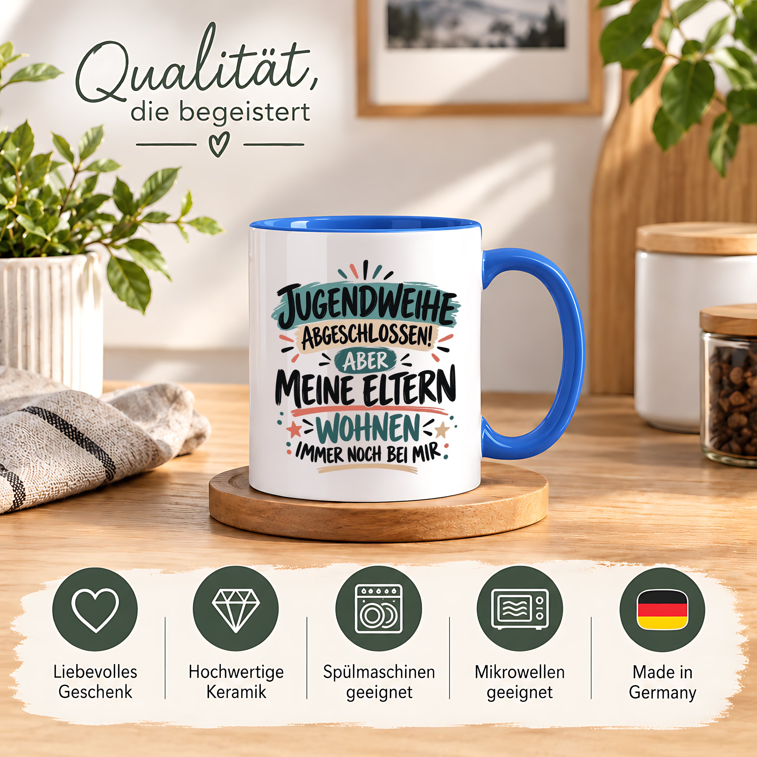 Herzbotschaft Tasse Jugendweihe Geschenk lustig 330 ml