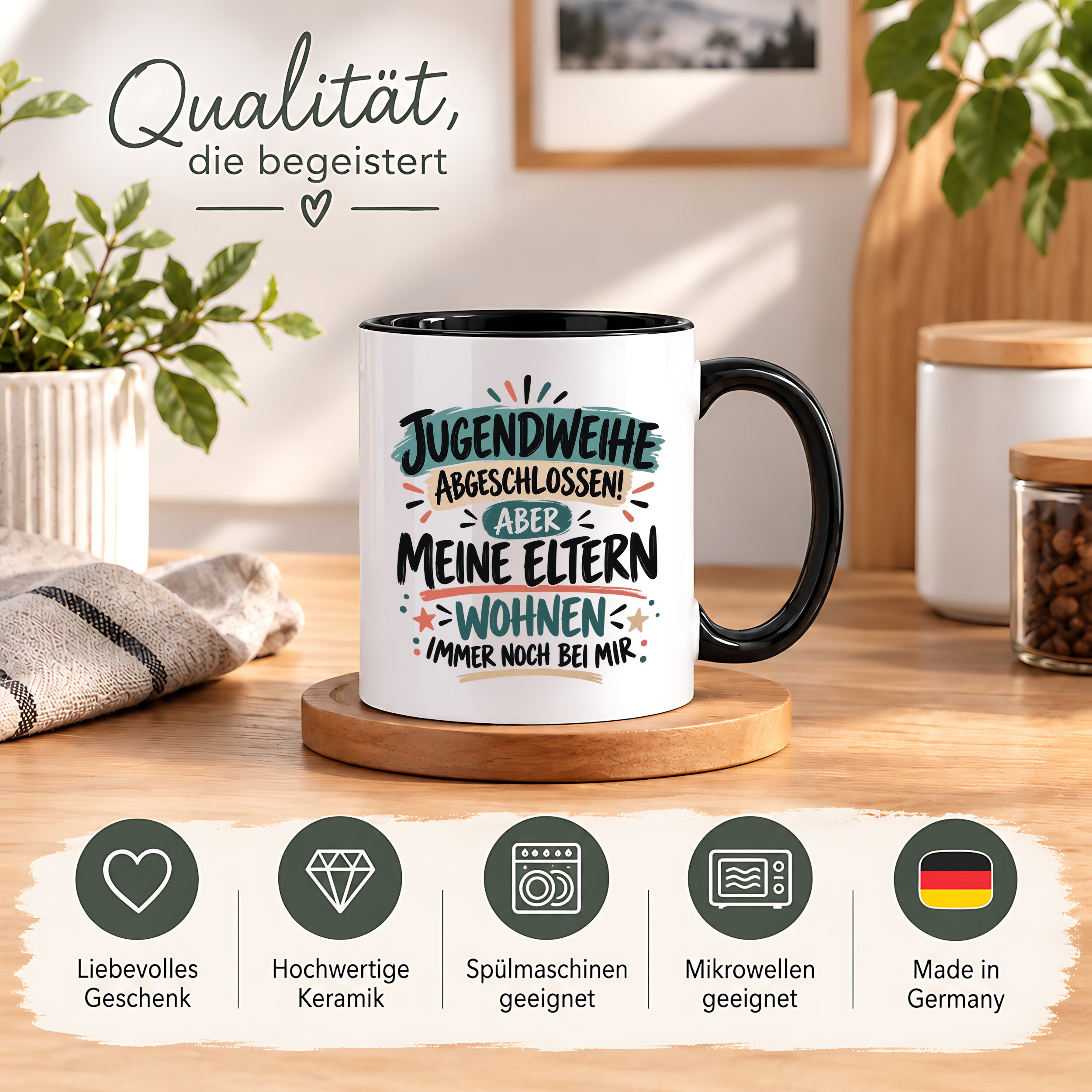 Herzbotschaft Tasse Jugendweihe Geschenk lustig 330 ml