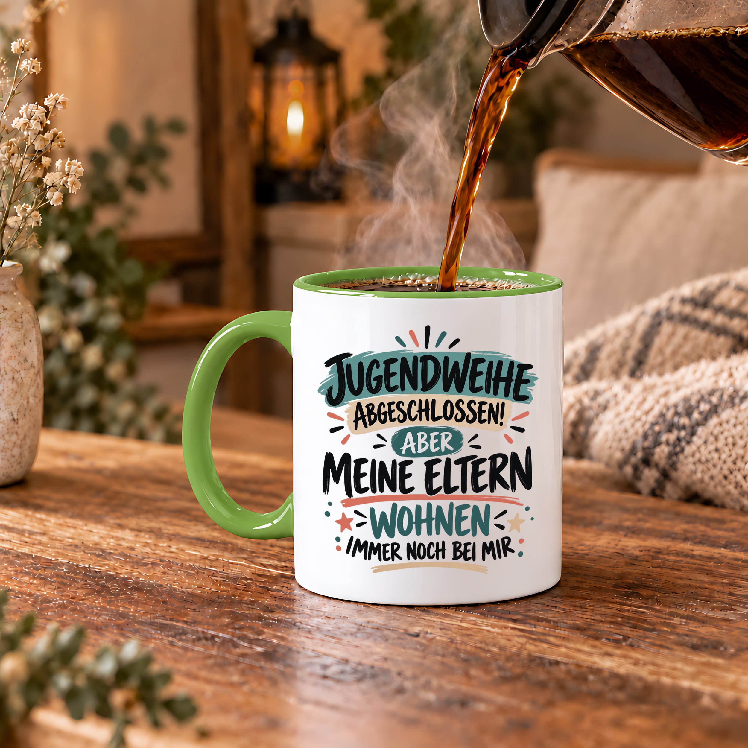 Herzbotschaft Tasse Jugendweihe Geschenk lustig 330 ml