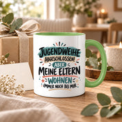 Herzbotschaft Tasse Jugendweihe Geschenk lustig 330 ml