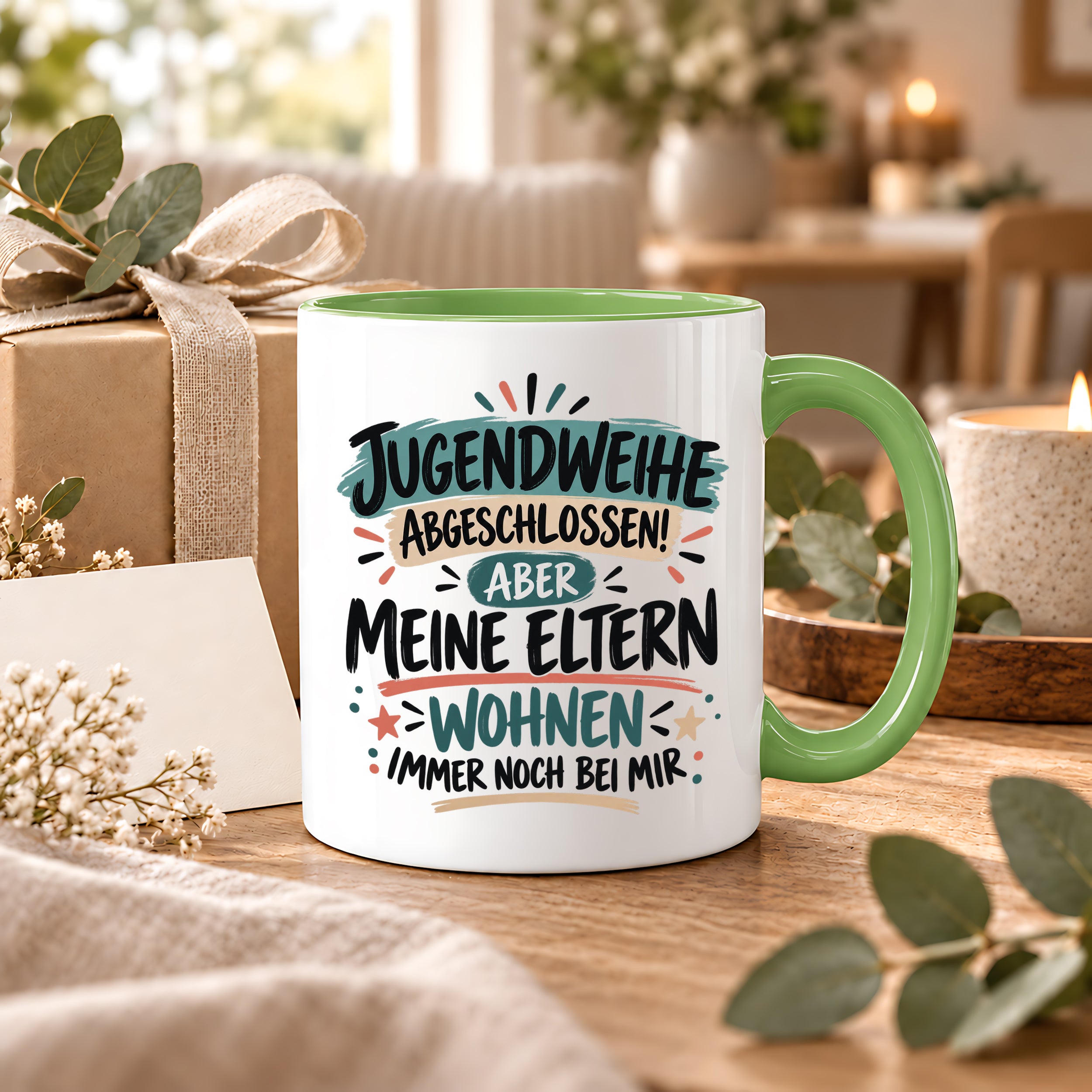 Herzbotschaft Tasse Jugendweihe Geschenk lustig 330 ml