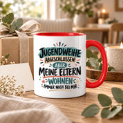Herzbotschaft Tasse Jugendweihe Geschenk lustig 330 ml